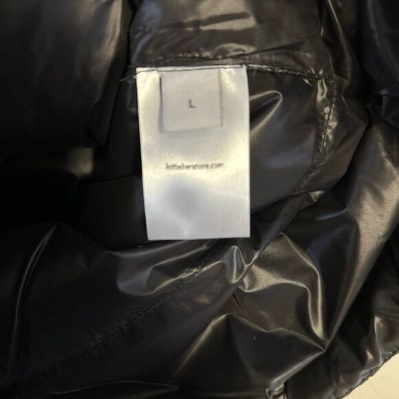 Women's Lattelier NWOT Dark Green Puffer Trench Coat Zip Up Jacket Large - Picture 5 of 7